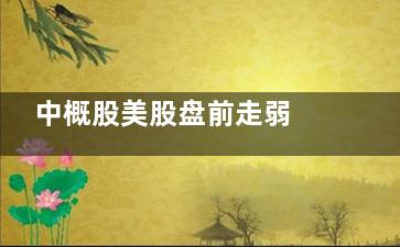 中概股美股盘前走弱 是有什么大利空(中概股美股盘前上涨)